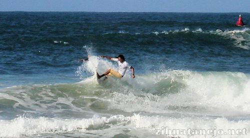 Surfer at the Karma Surfer National Competition at Las Escolleras, Ixtapa